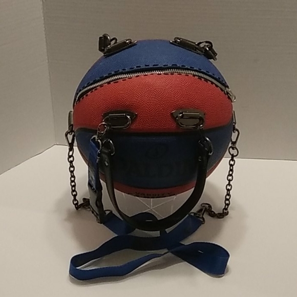 NWT LIMITED EDITION HANDMADE RED & BLUE Basketball Purse 🏀 - Picture 8 of 16